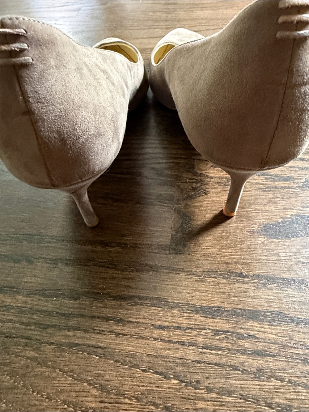 Sarah Flint Taupe Suede Pointed Toe Pumps - Picture 5 of 9